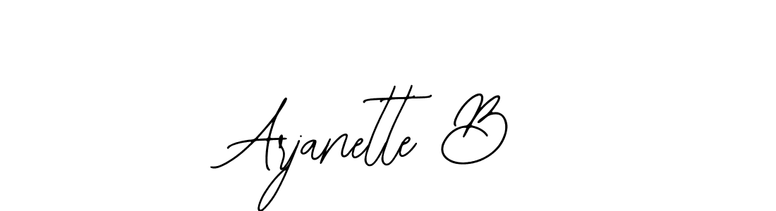 The best way (Bearetta-2O07w) to make a short signature is to pick only two or three words in your name. The name Arjanette B include a total of six letters. For converting this name. Arjanette B signature style 12 images and pictures png