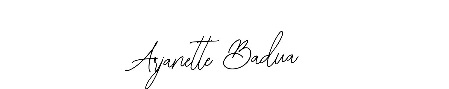 You should practise on your own different ways (Bearetta-2O07w) to write your name (Arjanette Badua) in signature. don't let someone else do it for you. Arjanette Badua signature style 12 images and pictures png
