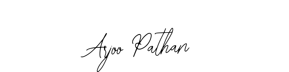 The best way (Bearetta-2O07w) to make a short signature is to pick only two or three words in your name. The name Arjoo Pathan include a total of six letters. For converting this name. Arjoo Pathan signature style 12 images and pictures png