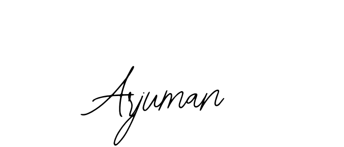 How to make Arjuman name signature. Use Bearetta-2O07w style for creating short signs online. This is the latest handwritten sign. Arjuman signature style 12 images and pictures png