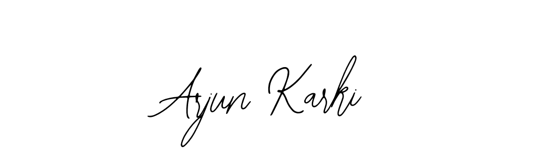 How to make Arjun Karki name signature. Use Bearetta-2O07w style for creating short signs online. This is the latest handwritten sign. Arjun Karki signature style 12 images and pictures png