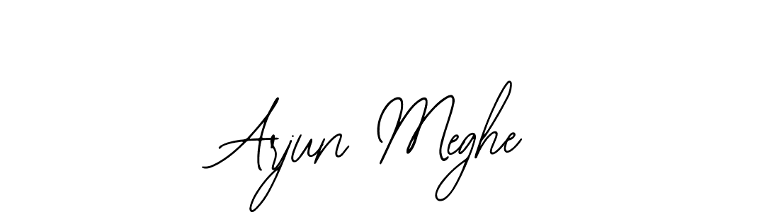 Bearetta-2O07w is a professional signature style that is perfect for those who want to add a touch of class to their signature. It is also a great choice for those who want to make their signature more unique. Get Arjun Meghe name to fancy signature for free. Arjun Meghe signature style 12 images and pictures png