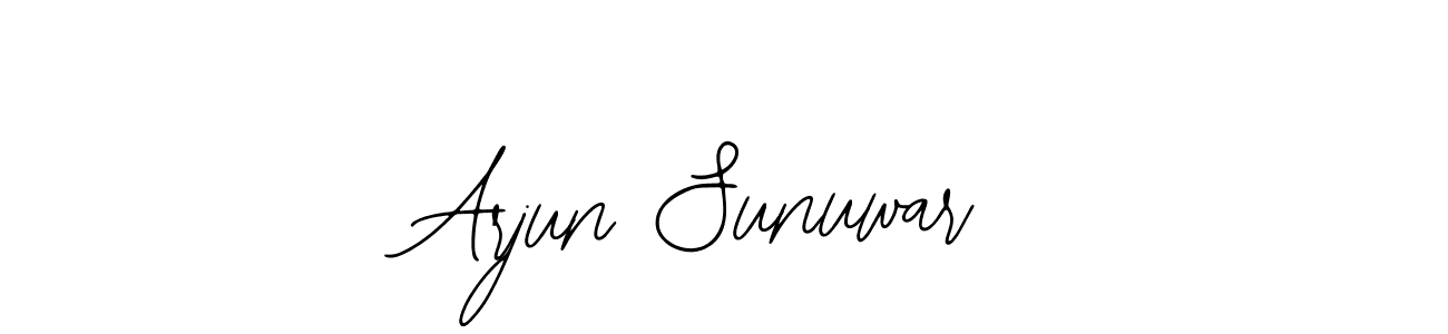 How to make Arjun Sunuwar name signature. Use Bearetta-2O07w style for creating short signs online. This is the latest handwritten sign. Arjun Sunuwar signature style 12 images and pictures png