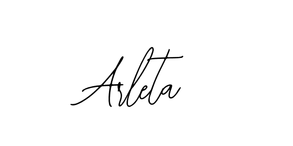 How to make Arleta name signature. Use Bearetta-2O07w style for creating short signs online. This is the latest handwritten sign. Arleta signature style 12 images and pictures png