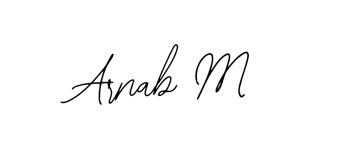 The best way (Bearetta-2O07w) to make a short signature is to pick only two or three words in your name. The name Arnab M include a total of six letters. For converting this name. Arnab M signature style 12 images and pictures png