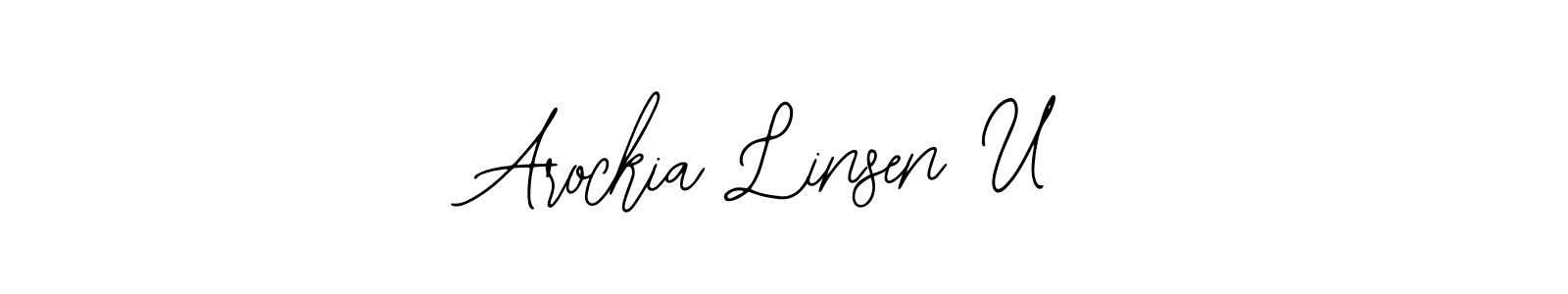 Arockia Linsen U stylish signature style. Best Handwritten Sign (Bearetta-2O07w) for my name. Handwritten Signature Collection Ideas for my name Arockia Linsen U. Arockia Linsen U signature style 12 images and pictures png