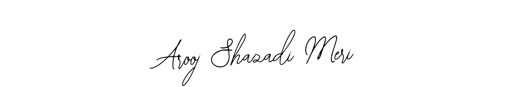 The best way (Bearetta-2O07w) to make a short signature is to pick only two or three words in your name. The name Arooj Shazadi Meri include a total of six letters. For converting this name. Arooj Shazadi Meri signature style 12 images and pictures png