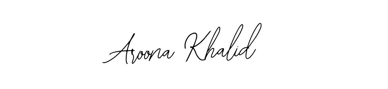 Also You can easily find your signature by using the search form. We will create Aroona Khalid name handwritten signature images for you free of cost using Bearetta-2O07w sign style. Aroona Khalid signature style 12 images and pictures png