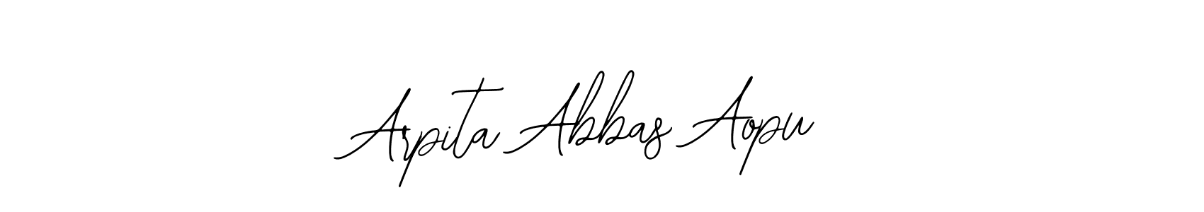 How to make Arpita Abbas Aopu name signature. Use Bearetta-2O07w style for creating short signs online. This is the latest handwritten sign. Arpita Abbas Aopu signature style 12 images and pictures png