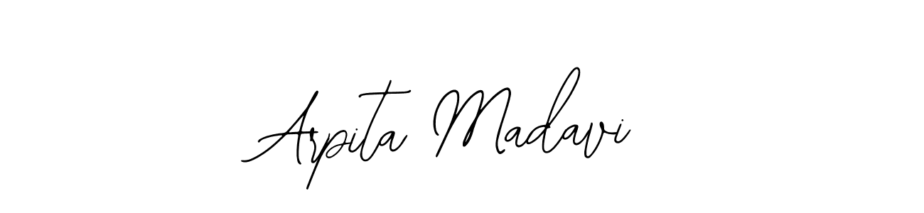 Bearetta-2O07w is a professional signature style that is perfect for those who want to add a touch of class to their signature. It is also a great choice for those who want to make their signature more unique. Get Arpita Madavi name to fancy signature for free. Arpita Madavi signature style 12 images and pictures png