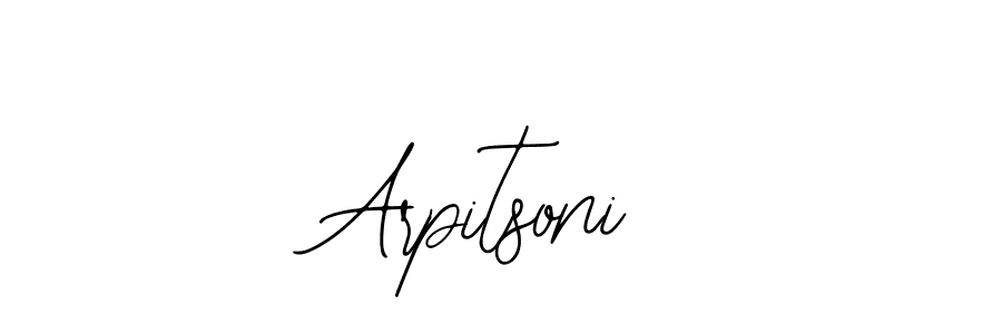 You should practise on your own different ways (Bearetta-2O07w) to write your name (Arpitsoni) in signature. don't let someone else do it for you. Arpitsoni signature style 12 images and pictures png