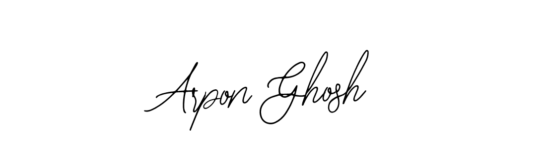 How to make Arpon Ghosh signature? Bearetta-2O07w is a professional autograph style. Create handwritten signature for Arpon Ghosh name. Arpon Ghosh signature style 12 images and pictures png