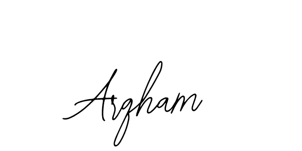 Use a signature maker to create a handwritten signature online. With this signature software, you can design (Bearetta-2O07w) your own signature for name Arqham. Arqham signature style 12 images and pictures png