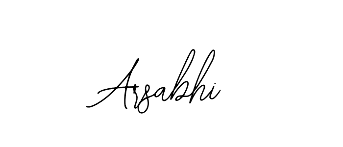 How to make Arsabhi name signature. Use Bearetta-2O07w style for creating short signs online. This is the latest handwritten sign. Arsabhi signature style 12 images and pictures png