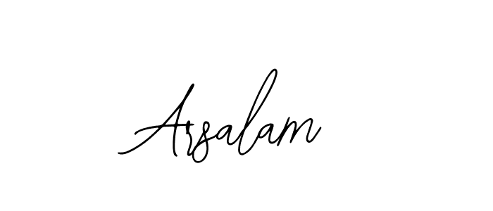 How to make Arsalam name signature. Use Bearetta-2O07w style for creating short signs online. This is the latest handwritten sign. Arsalam signature style 12 images and pictures png