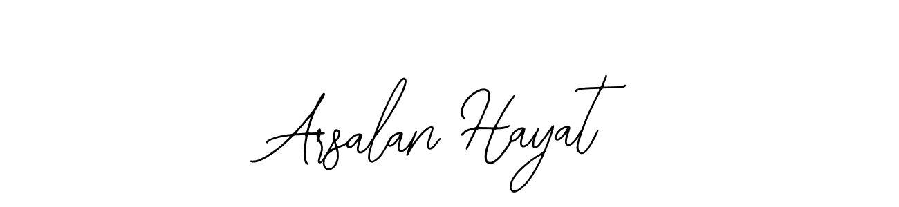 You should practise on your own different ways (Bearetta-2O07w) to write your name (Arsalan Hayat) in signature. don't let someone else do it for you. Arsalan Hayat signature style 12 images and pictures png