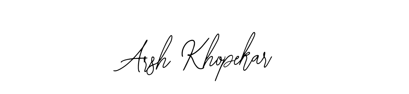 It looks lik you need a new signature style for name Arsh Khopekar. Design unique handwritten (Bearetta-2O07w) signature with our free signature maker in just a few clicks. Arsh Khopekar signature style 12 images and pictures png