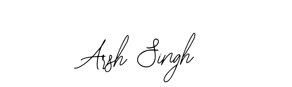 How to make Arsh Singh name signature. Use Bearetta-2O07w style for creating short signs online. This is the latest handwritten sign. Arsh Singh signature style 12 images and pictures png