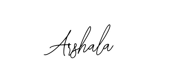 Use a signature maker to create a handwritten signature online. With this signature software, you can design (Bearetta-2O07w) your own signature for name Arshala. Arshala signature style 12 images and pictures png