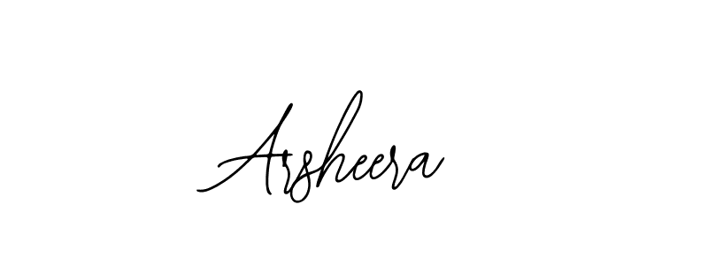 How to make Arsheera name signature. Use Bearetta-2O07w style for creating short signs online. This is the latest handwritten sign. Arsheera signature style 12 images and pictures png