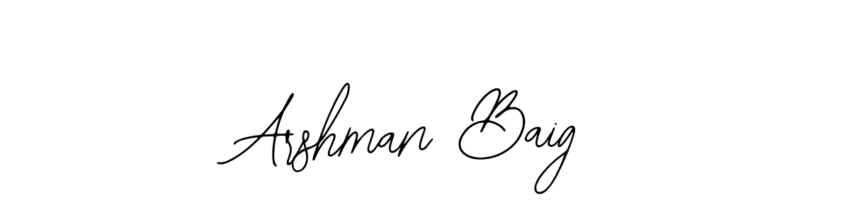 Design your own signature with our free online signature maker. With this signature software, you can create a handwritten (Bearetta-2O07w) signature for name Arshman Baig. Arshman Baig signature style 12 images and pictures png