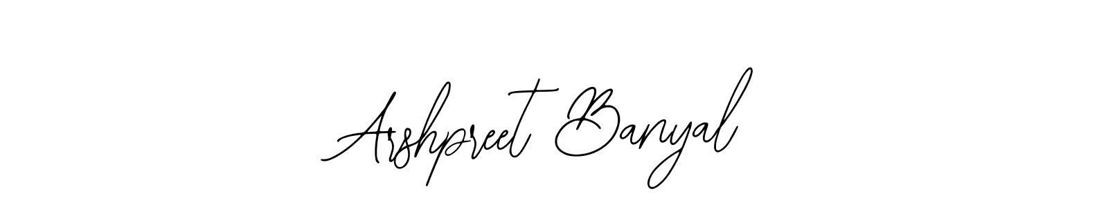 Create a beautiful signature design for name Arshpreet Banyal. With this signature (Bearetta-2O07w) fonts, you can make a handwritten signature for free. Arshpreet Banyal signature style 12 images and pictures png