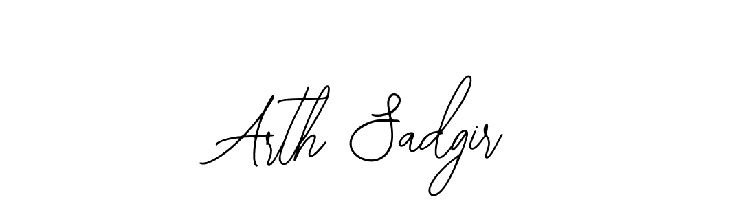 Use a signature maker to create a handwritten signature online. With this signature software, you can design (Bearetta-2O07w) your own signature for name Arth Sadgir. Arth Sadgir signature style 12 images and pictures png