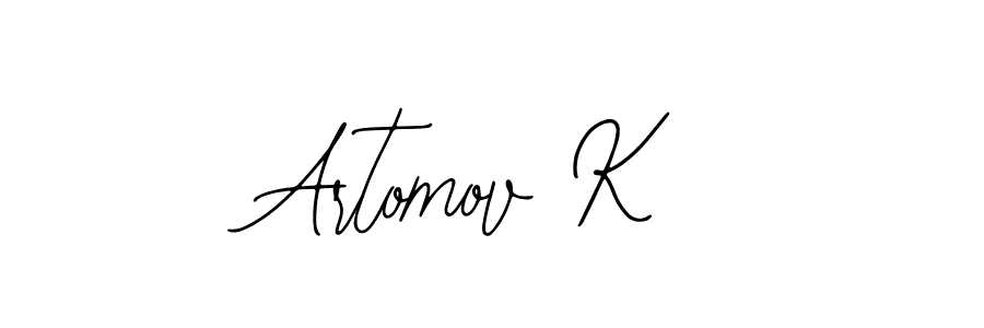 Similarly Bearetta-2O07w is the best handwritten signature design. Signature creator online .You can use it as an online autograph creator for name Artomov K. Artomov K signature style 12 images and pictures png