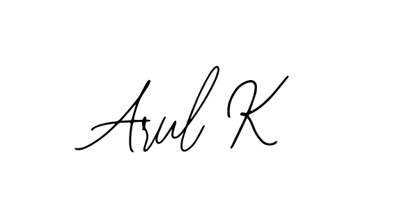 Also we have Arul K name is the best signature style. Create professional handwritten signature collection using Bearetta-2O07w autograph style. Arul K signature style 12 images and pictures png