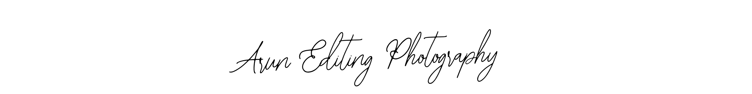 It looks lik you need a new signature style for name Arun Editing Photography. Design unique handwritten (Bearetta-2O07w) signature with our free signature maker in just a few clicks. Arun Editing Photography signature style 12 images and pictures png