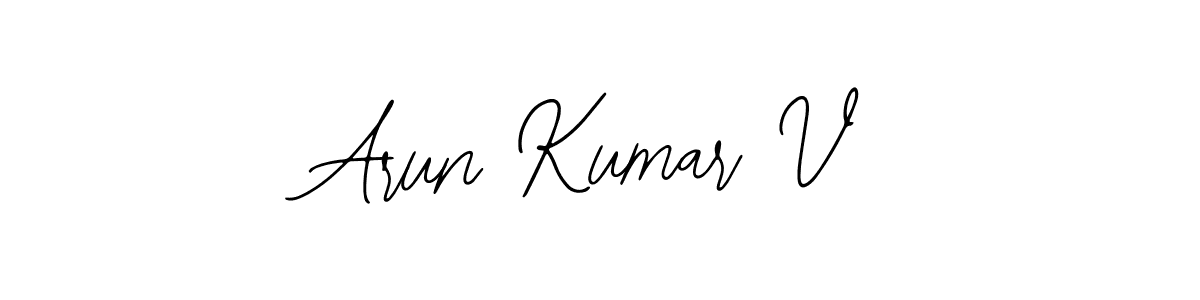 How to make Arun Kumar V name signature. Use Bearetta-2O07w style for creating short signs online. This is the latest handwritten sign. Arun Kumar V signature style 12 images and pictures png