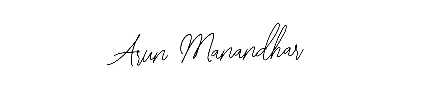 How to make Arun Manandhar name signature. Use Bearetta-2O07w style for creating short signs online. This is the latest handwritten sign. Arun Manandhar signature style 12 images and pictures png