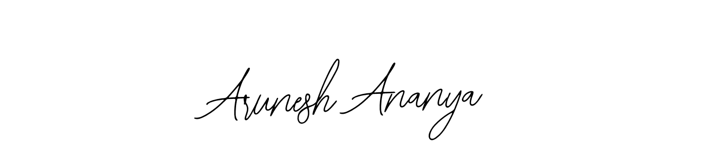 How to make Arunesh Ananya name signature. Use Bearetta-2O07w style for creating short signs online. This is the latest handwritten sign. Arunesh Ananya signature style 12 images and pictures png
