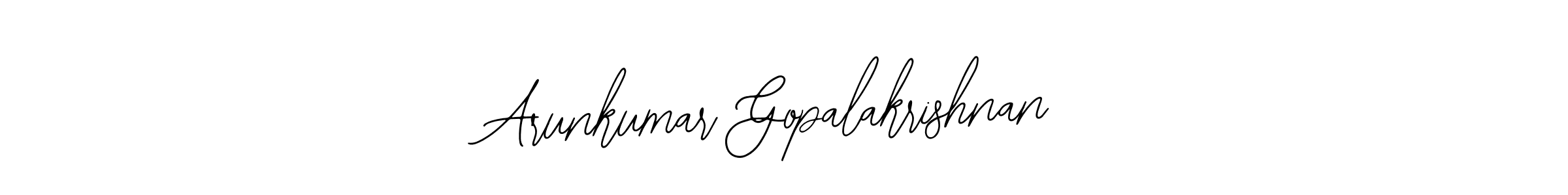 How to make Arunkumar Gopalakrishnan name signature. Use Bearetta-2O07w style for creating short signs online. This is the latest handwritten sign. Arunkumar Gopalakrishnan signature style 12 images and pictures png