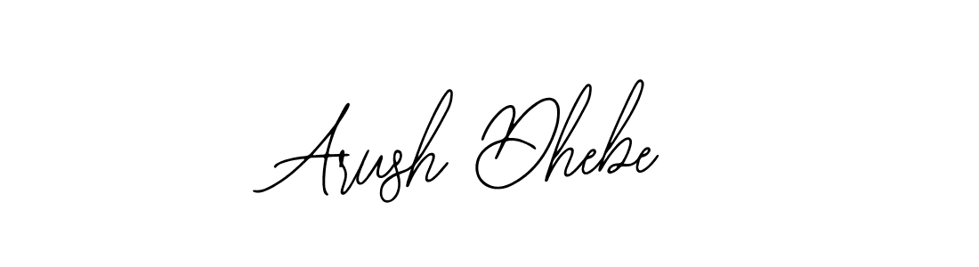 How to make Arush Dhebe name signature. Use Bearetta-2O07w style for creating short signs online. This is the latest handwritten sign. Arush Dhebe signature style 12 images and pictures png