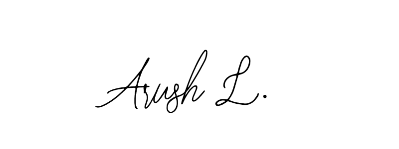 Similarly Bearetta-2O07w is the best handwritten signature design. Signature creator online .You can use it as an online autograph creator for name Arush L.. Arush L. signature style 12 images and pictures png