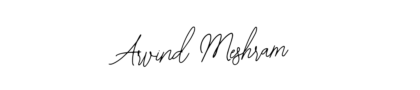 You should practise on your own different ways (Bearetta-2O07w) to write your name (Arvind Meshram) in signature. don't let someone else do it for you. Arvind Meshram signature style 12 images and pictures png