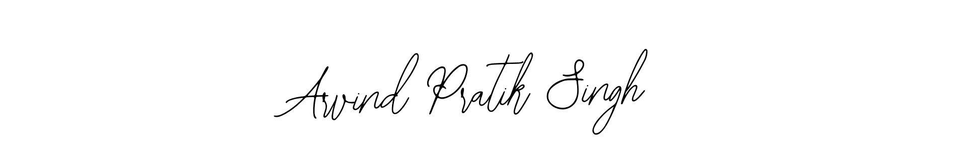 How to make Arvind Pratik Singh name signature. Use Bearetta-2O07w style for creating short signs online. This is the latest handwritten sign. Arvind Pratik Singh signature style 12 images and pictures png