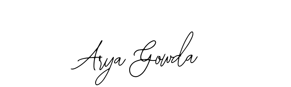 How to make Arya Gowda name signature. Use Bearetta-2O07w style for creating short signs online. This is the latest handwritten sign. Arya Gowda signature style 12 images and pictures png