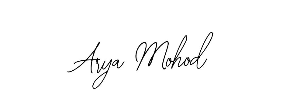 How to make Arya Mohod name signature. Use Bearetta-2O07w style for creating short signs online. This is the latest handwritten sign. Arya Mohod signature style 12 images and pictures png