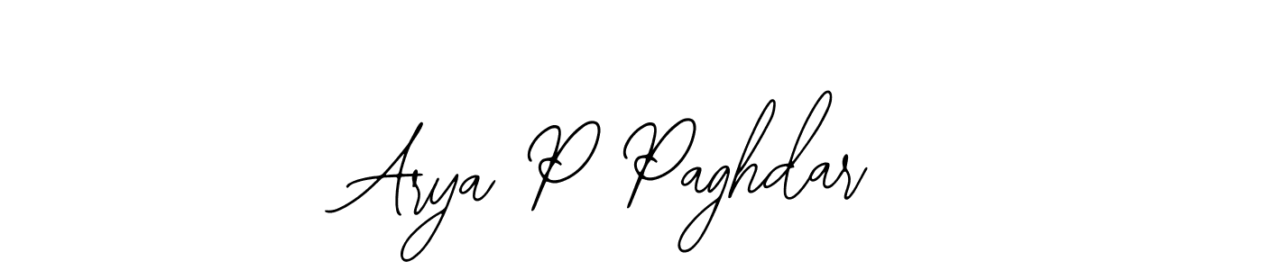 Also we have Arya P Paghdar name is the best signature style. Create professional handwritten signature collection using Bearetta-2O07w autograph style. Arya P Paghdar signature style 12 images and pictures png