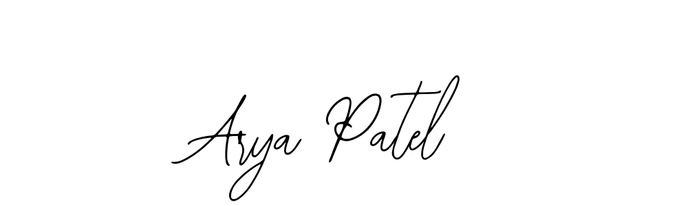 Bearetta-2O07w is a professional signature style that is perfect for those who want to add a touch of class to their signature. It is also a great choice for those who want to make their signature more unique. Get Arya Patel name to fancy signature for free. Arya Patel signature style 12 images and pictures png