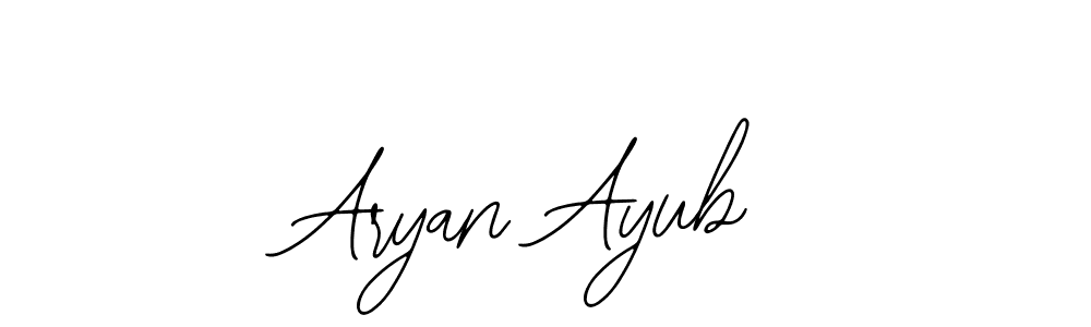 Bearetta-2O07w is a professional signature style that is perfect for those who want to add a touch of class to their signature. It is also a great choice for those who want to make their signature more unique. Get Aryan Ayub name to fancy signature for free. Aryan Ayub signature style 12 images and pictures png