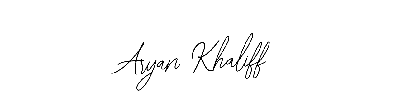 Also You can easily find your signature by using the search form. We will create Aryan Khaliff name handwritten signature images for you free of cost using Bearetta-2O07w sign style. Aryan Khaliff signature style 12 images and pictures png