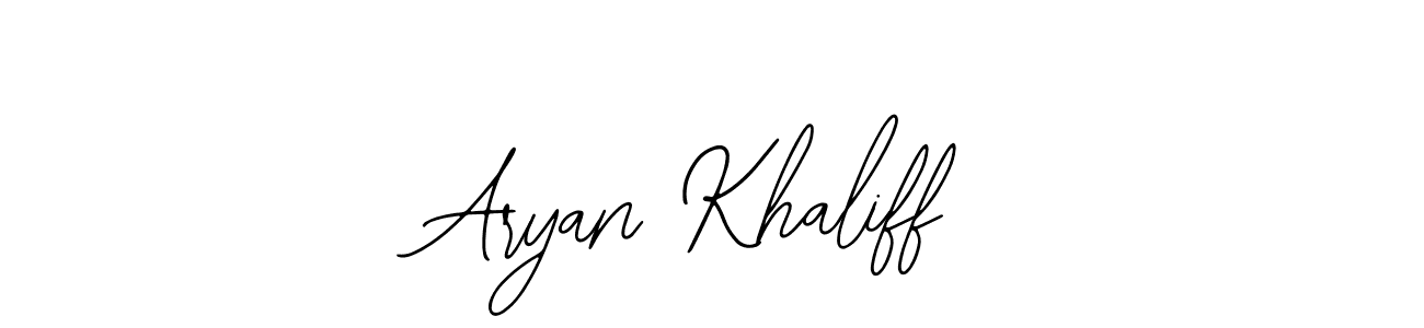 The best way (Bearetta-2O07w) to make a short signature is to pick only two or three words in your name. The name Aryan Khaliff include a total of six letters. For converting this name. Aryan Khaliff signature style 12 images and pictures png