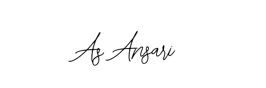 Design your own signature with our free online signature maker. With this signature software, you can create a handwritten (Bearetta-2O07w) signature for name As Ansari. As Ansari signature style 12 images and pictures png