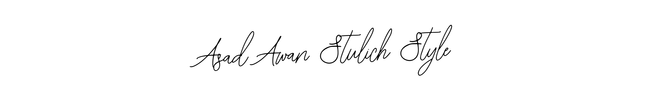 How to make Asad Awan Stulich Style name signature. Use Bearetta-2O07w style for creating short signs online. This is the latest handwritten sign. Asad Awan Stulich Style signature style 12 images and pictures png