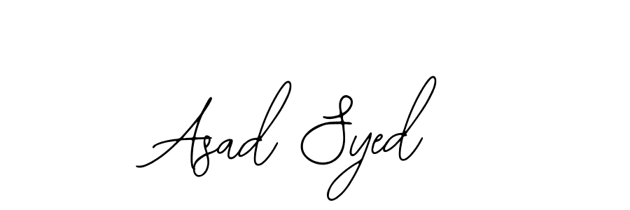 You should practise on your own different ways (Bearetta-2O07w) to write your name (Asad Syed) in signature. don't let someone else do it for you. Asad Syed signature style 12 images and pictures png