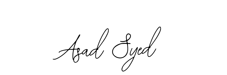 You should practise on your own different ways (Bearetta-2O07w) to write your name (Asad Syed) in signature. don't let someone else do it for you. Asad Syed signature style 12 images and pictures png