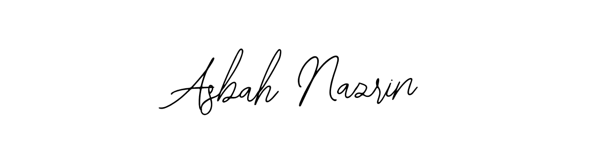 You should practise on your own different ways (Bearetta-2O07w) to write your name (Asbah Nazrin) in signature. don't let someone else do it for you. Asbah Nazrin signature style 12 images and pictures png